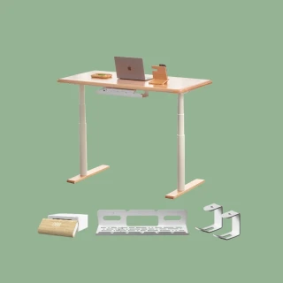 【Humanconnect】Mellow森控桌 實木電動升降桌 木紋手控器含掛鉤整線槽(雙馬達 APP控制 書桌 電腦桌)