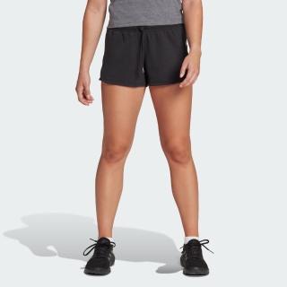 【adidas 愛迪達】短褲 女款 運動褲 ESSENTIALS 亞規 黑 HR7853