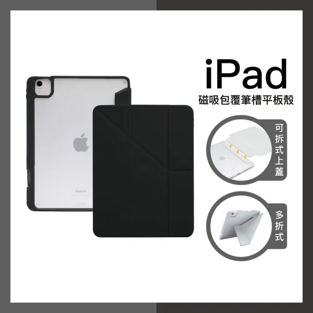 【Knocky 原創】iPad Air4/5/Pro11 Flip 翻折可拆式上蓋多折霧透背殼保護套