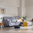 【FL 滿屋生活】FL Pouffe - 高背 L 型灰色布面沙發(L型沙發/實木沙發/布沙發/經典款沙發/高背沙發)