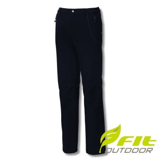 【Fit 維特】男-Softshell防潑防風保暖褲/三層貼合-經典黑 GW1809-79(機能下著/軟殼褲/休閒長褲/冬季長褲)