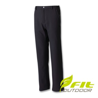 【Fit 維特】男-Softshell抗風保暖長褲-黑咖啡 FW1808-09(軟殼褲/機能褲/休閒下著/休閒褲/冬季長褲)
