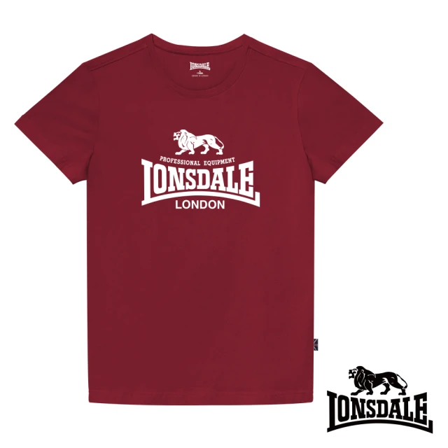 LONSDALE 英國小獅 現貨!經典LOGO短袖T恤(暗紅LT001)