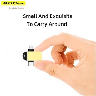 【Bill Case】迷你雙接頭 5Gbps Type C Micro 轉USB 3.0極速OTG轉接頭 鈦金(手機變電腦 支援雙規格接頭)