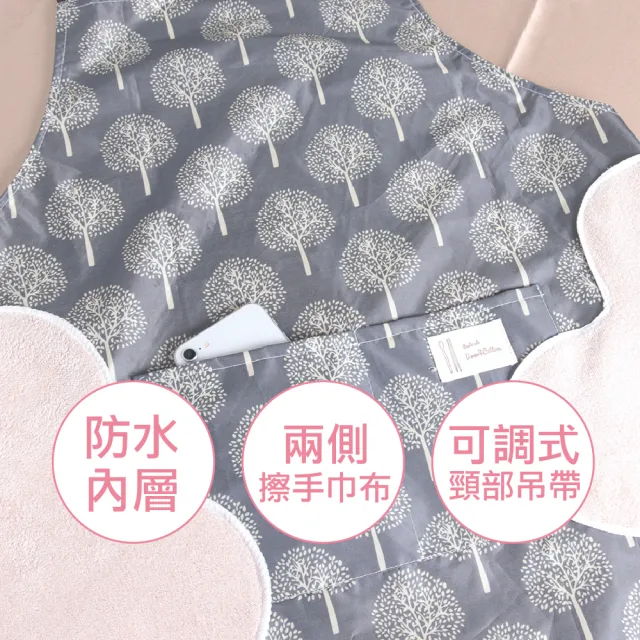 【AXIS 艾克思】防水防汙可擦手日系和風工作圍裙_1入(廚房圍裙)