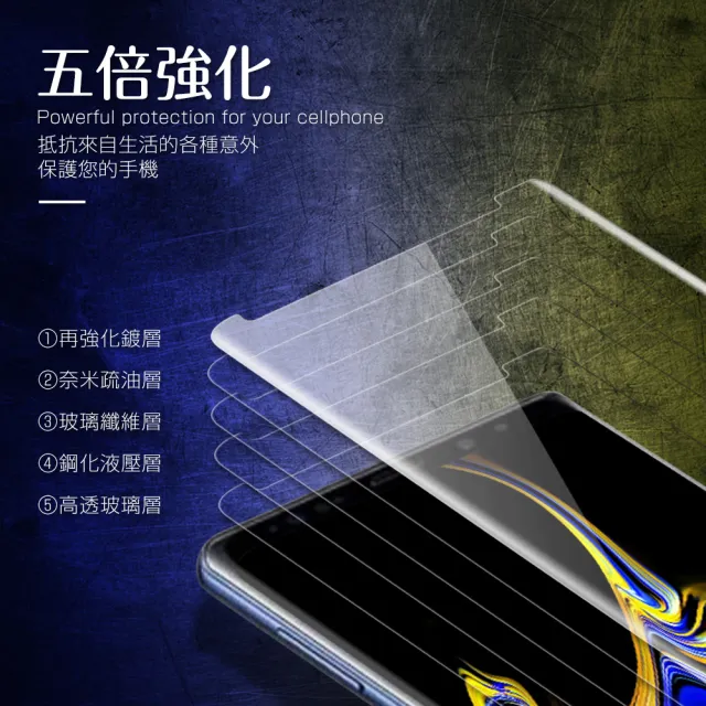 三星 Note 9 透明曲面全膠手機9H保護貼