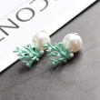 【RJNewYork】璀璨珊瑚海洋風滴釉珍珠耳環(2色可選)