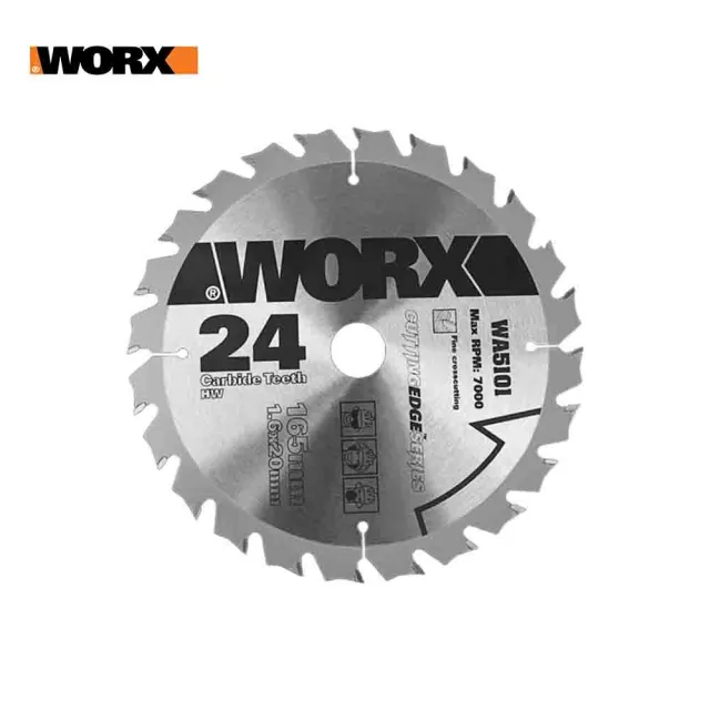 【WORX 威克士】165mm TCT 24T 木工圓鋸鋸片(WA5101)