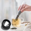 【PO:】咖啡泡茶兩件組(咖啡玻璃杯240ml-灰/試管茶格-灰)