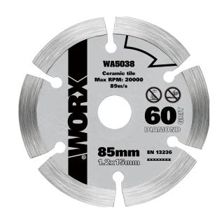 【WORX 威克士】85mm 金剛石石材鋸片 WX523 專用(WA5038)