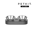 【PETKIT 佩奇】寵物15°可調式架高碗／不鏽鋼雙口(餵食碗/飼料碗/飲水碗)