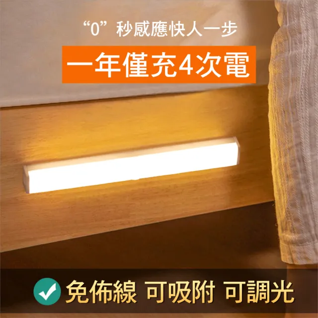 【CS22】USB充電LED人體智能感應燈30CM(可磁吸)