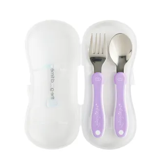 【The Good Time】英倫晚宴 • 兒童學習不銹鋼叉匙組(蜜公主紫)