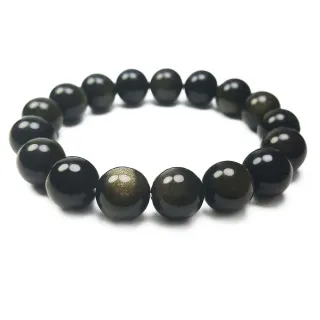 【YC 寶石】招財致富天然金曜石手鍊12m(B007)