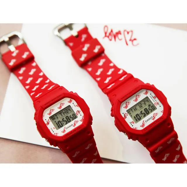 【CASIO 卡西歐】限量天使與惡魔 情人對錶-紅 送禮 禮物 推薦(LOV-20B-4)