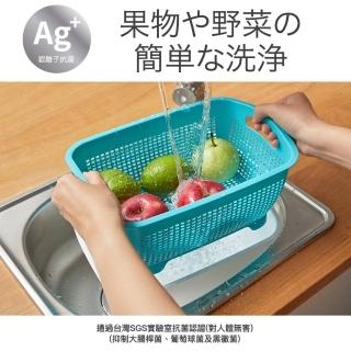【簡單樂活】中可令銀離子抗菌瀝水籃(銀離子抗菌瀝水籃 洗菜籃 雙層籃)