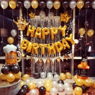 金色系皇冠氣球生日套組(生日 生日氣球 派對 生日派對)