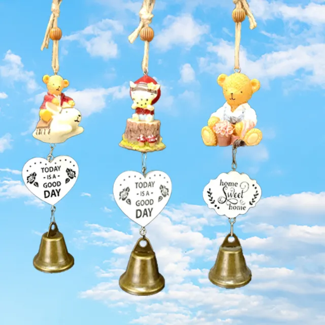 【BonBon naturel】小熊紅帽可愛手工風鈴組/3入(風鈴/交換禮物/小風鈴/招福小物)