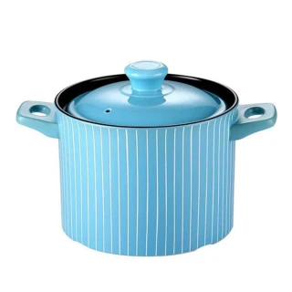 【SILWA 西華】英倫時尚耐熱瓷湯鍋3.5L(藍調)