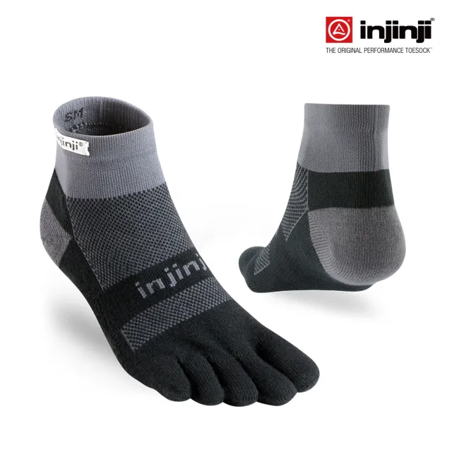 【Injinji】Run避震吸排五趾短襪(黑灰)NAA4895(避震款 五趾襪 短襪)