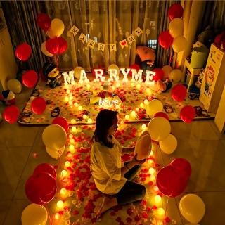 MARRY ME氣球求婚頂級套組1組(生日派對 求婚佈置 告白 氣球 佈置 裝飾)