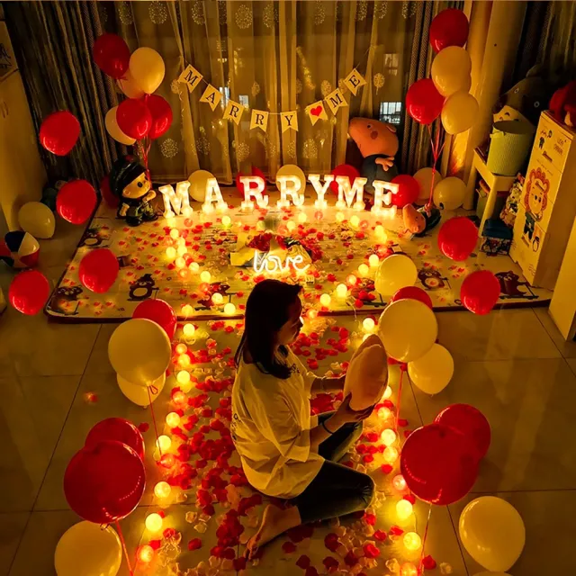 MARRY ME氣球求婚頂級套組1組(生日派對 求婚布置 告白 氣球 佈置 裝飾)