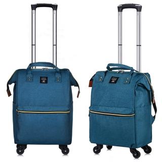 【悅生活】拉桿包 拉桿袋 登機袋 行李袋 25吋學院風揹拉兩用拉桿旅行袋(行李箱 購物車 GoTrip 微旅行)