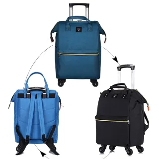 【悅生活】GoTrip微旅行--25吋 學院風揹拉兩用前開式拉桿行李袋(拉桿後背包 拉桿包 行李箱 防潑水 登機箱)