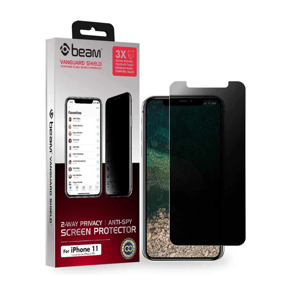 【BEAM】iPhone 12 /12 Pro 雙向防窺耐衝擊鋼化玻璃保護貼(防窺 iPhone手機保護貼)