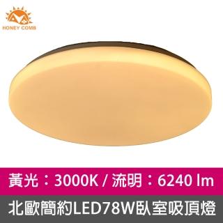 【Honey Comb】北歐簡約LED78W臥室吸頂燈黃光(V2023Y)