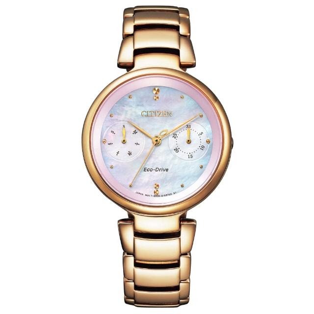 【CITIZEN 星辰】L系列光動能魅力彩貝時尚女錶-玫瑰金/32.5mm 母親節限定(FD1103-89Y)