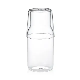 【Caldo 卡朵生活】個人獨享高硼矽耐冷熱玻璃水瓶組(壺+杯)