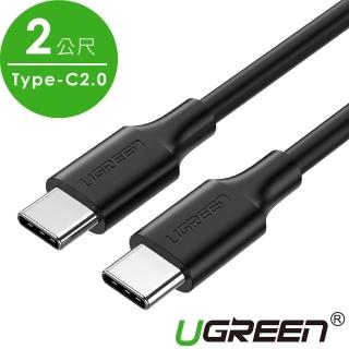 【綠聯】2M Type-C 2.0快充傳輸線 黑色