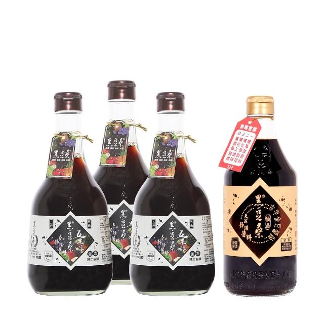【黑豆桑】天然手工五果淳500mlx3瓶+金豆醬油550mlx1