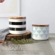 【Homely Zakka】北歐簡約幾何帶蓋陶瓷密封罐/儲物罐/收納罐(2款一組)