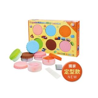 【Q-doh】魔法定型有機矽膠黏土6色補充盒(馬卡龍粉彩色)