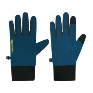 【Mountneer 山林】防風保暖觸控手套-海藍 12G09-81(機車手套/保暖手套/觸屏手套)