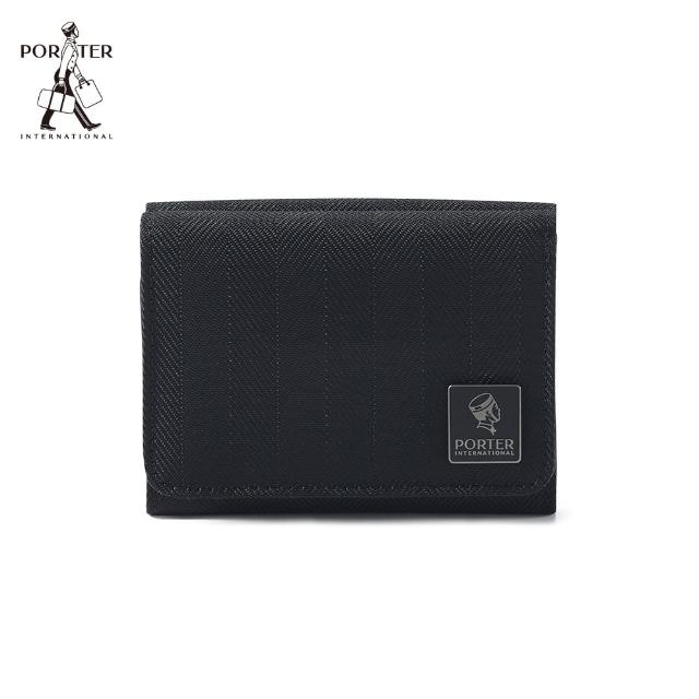 PORTER INTERNATIONAL 低調奢華MELODY三折零錢短夾 黑