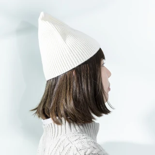 【生活工場】簡約直邊針織帽-米白