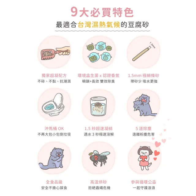 【超凝小姐】益生菌除臭豆腐砂(貓砂盆清潔)