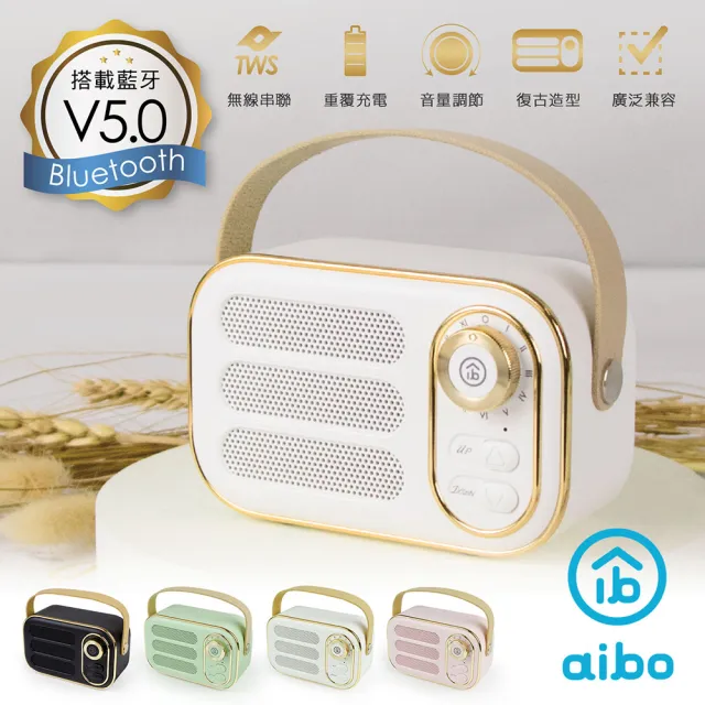 【aibo】aibo LV50 手提便攜 復古藍牙喇叭(V5.0)