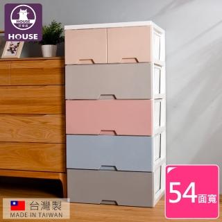 【HOUSE 好室喵】54大面寬-舞動漸層五層抽屜式收納櫃(臺灣製造)