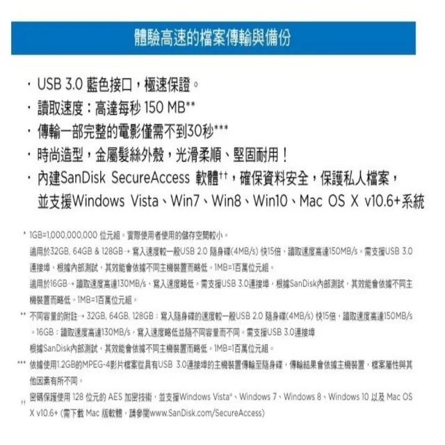 【SanDisk 晟碟】[全新版]64GB Ultra Flair USB3.0 隨身碟(高速150MB/秒 原廠5年保固)