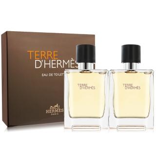 【Hermes 愛馬仕】Terre D Hermes大地男性淡香水禮盒(50mlX2-國際航空版)