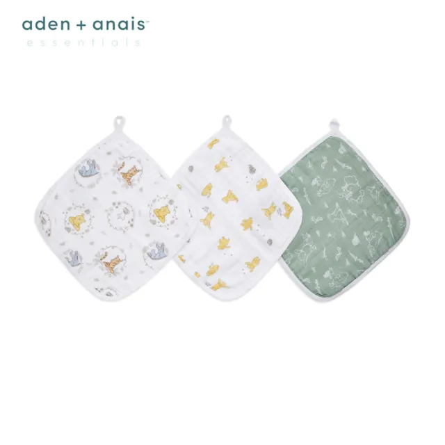 【aden+anais 官方直營】迪士尼方巾3入/4款(星空米奇/熱氣球小飛象/彩虹米妮/維尼朋友)