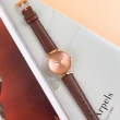 【Nordgreen】ND手錶 Unika 獨特 32mm 玫瑰金殼×磨砂金屬面 復古棕真皮錶帶(UN32RGLEBRBM)