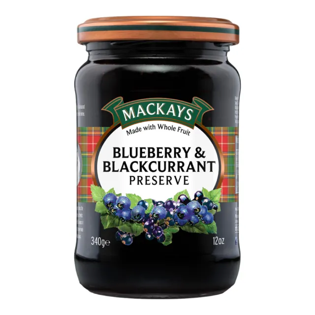 【Mackays】蘇格蘭梅凱果醬340g x2罐(草莓x1+藍莓黑醋栗x1)