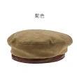 【OT SHOP】帽子 貝雷帽 畫家帽 C2160(麂皮拼接皮革 英倫復古風 帽子)