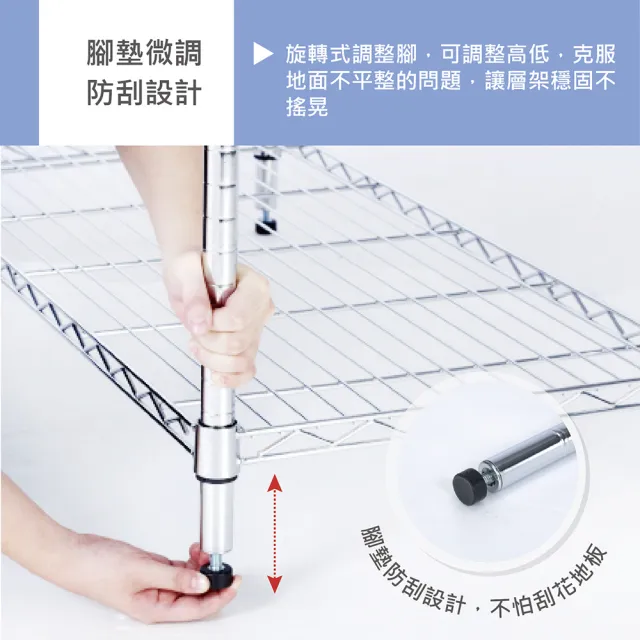 【KIWISH】鐵架MIT重型鎖管四層置物架75x35x180cm-電鍍銀(鐵架/收納架/層架/置物架/電鍍鉻架/波浪架/貨架)