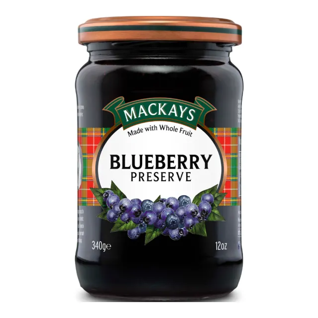 【Mackays】蘇格蘭梅凱果醬340gx2罐(藍莓x1+藍莓黑醋栗x1)